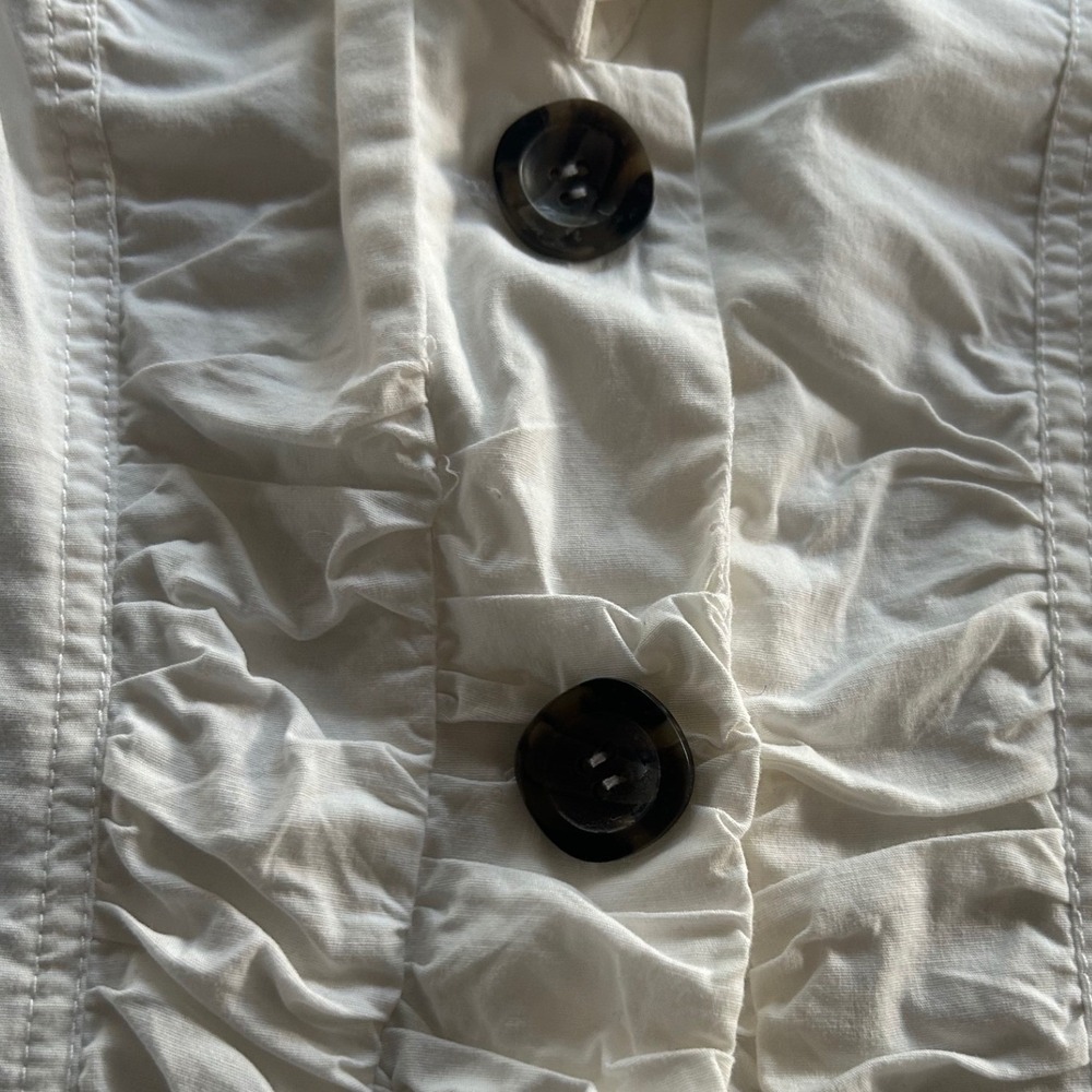 Cream Ruffled Blazer Jacket - Picture 2 of 5